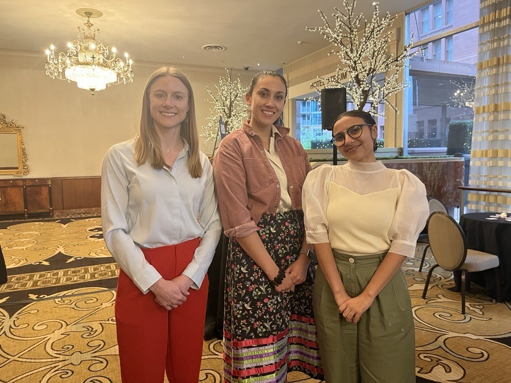 BAIHP and NCUIH at National Indian Health Board Convening on Tribal Maternal Health 2025. From left to right: Alanna Costello (BAIHP), Alyssa Smith-Longee (NCUIH), Nahla Holland (NCUIH)