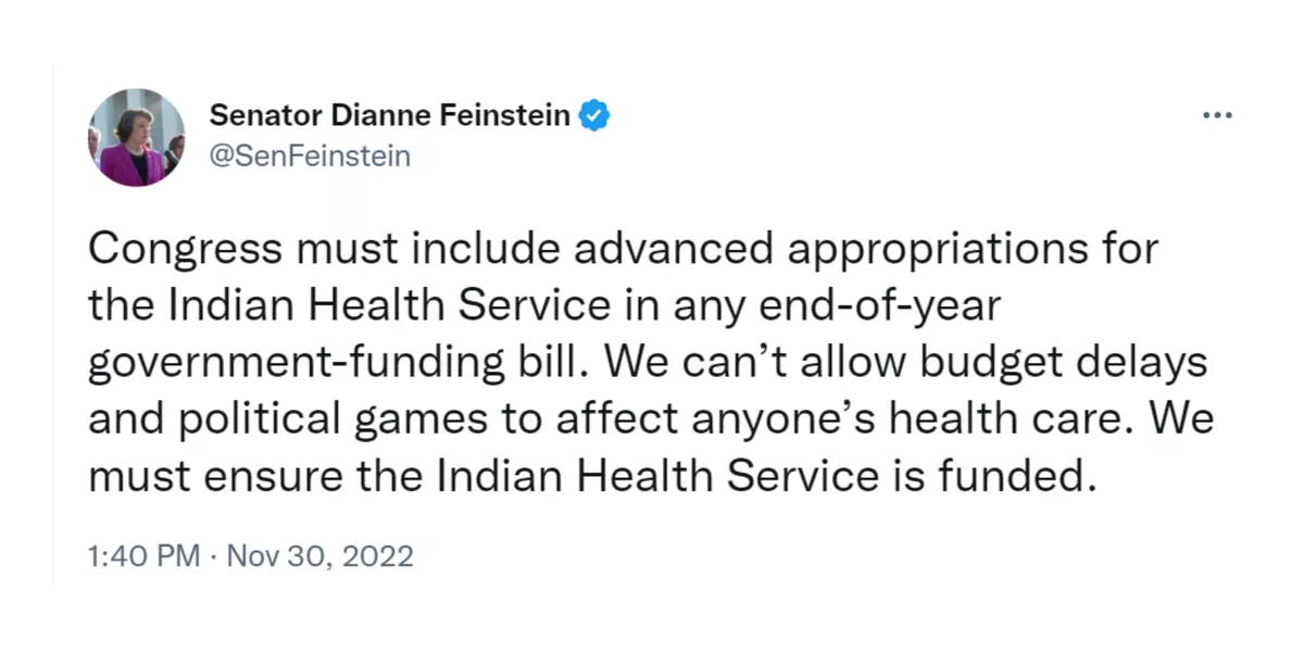 Senator Dianne Feinstein Tweet