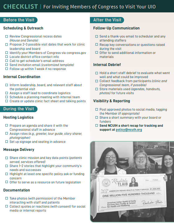 NCUIH Releases New Toolkit to Help Urban Indian Organizations Engage Members of Congress