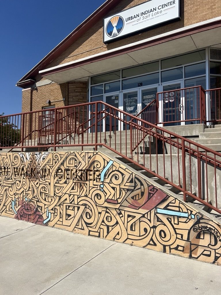 Front entrance to the Urban Indian Center of Salt Lake in Salt Lake City, Utah.