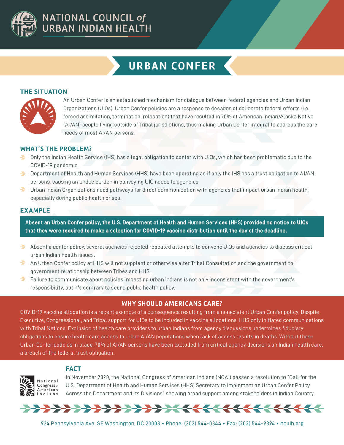 Urban Confer Fact Sheet